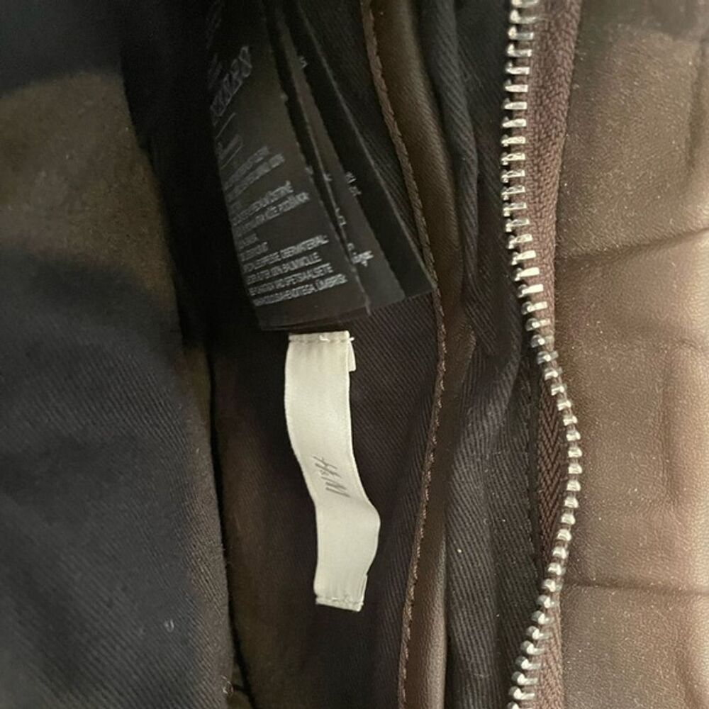 H&M Premium Leather Chocolate Brown Puffer Bag - Picture 4 of 10